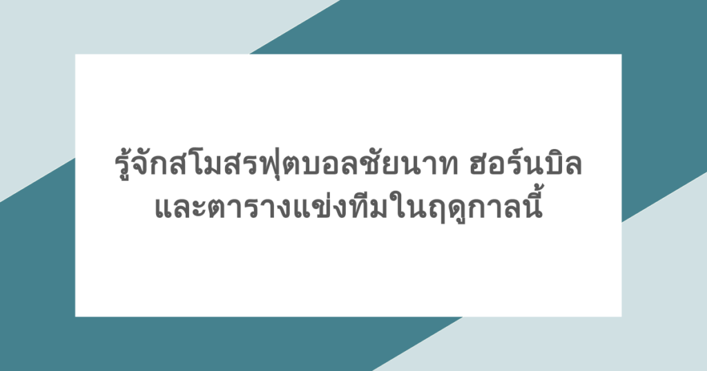 รู้จักสโมสรฟุตบอลชัยนาท ฮอร์นบิล และตารางแข่งทีมในฤดูกาลนี้