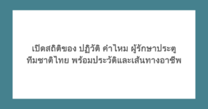 เปิดสถิติของ ปฏิวัติ คำไหม ผู้รักษาประตูทีมชาติไทย พร้อมประวัติและเส้นทางอาชีพ